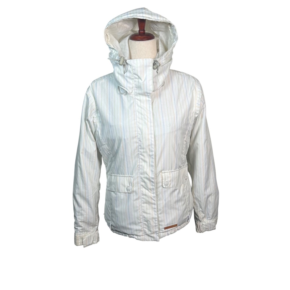 Foursquare Snowboard‎ Outerwear Jacket Womens XS White Pinstripe Insulated 5K